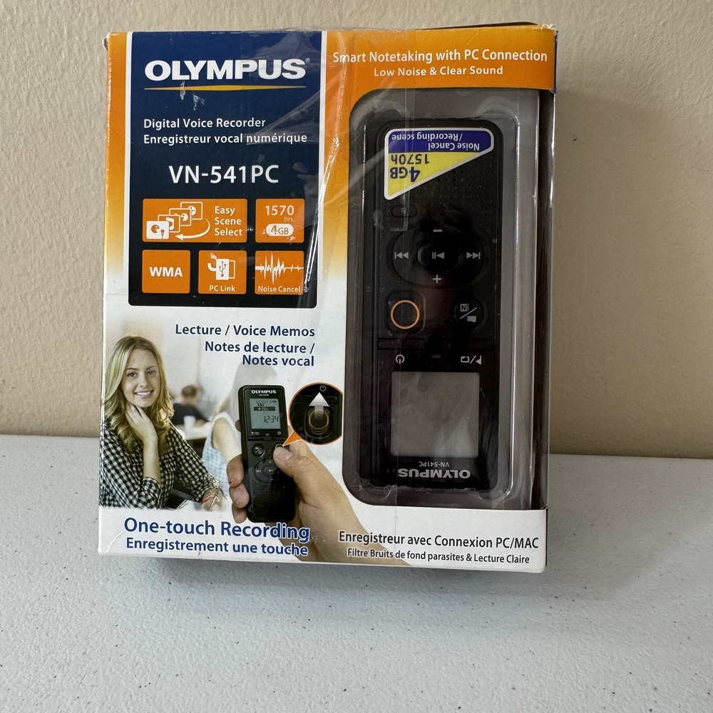 Olympus Digital Voice Recorder VN-541PC Smart Notetaking 4GB Black New In Box
